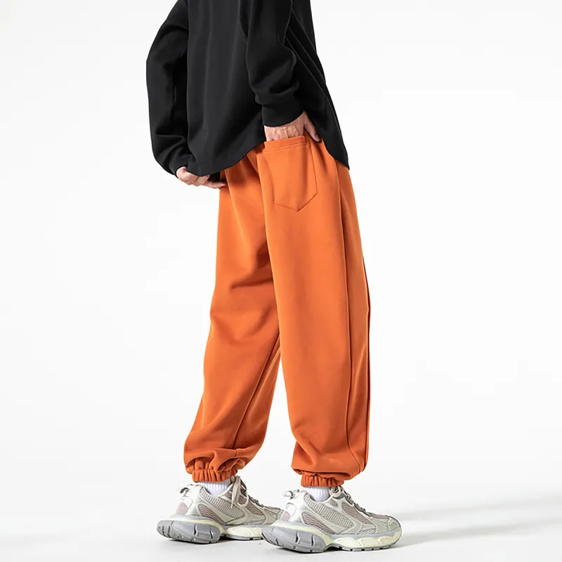 ROBINHOOD Casual Pants Unisex Orange Red-4