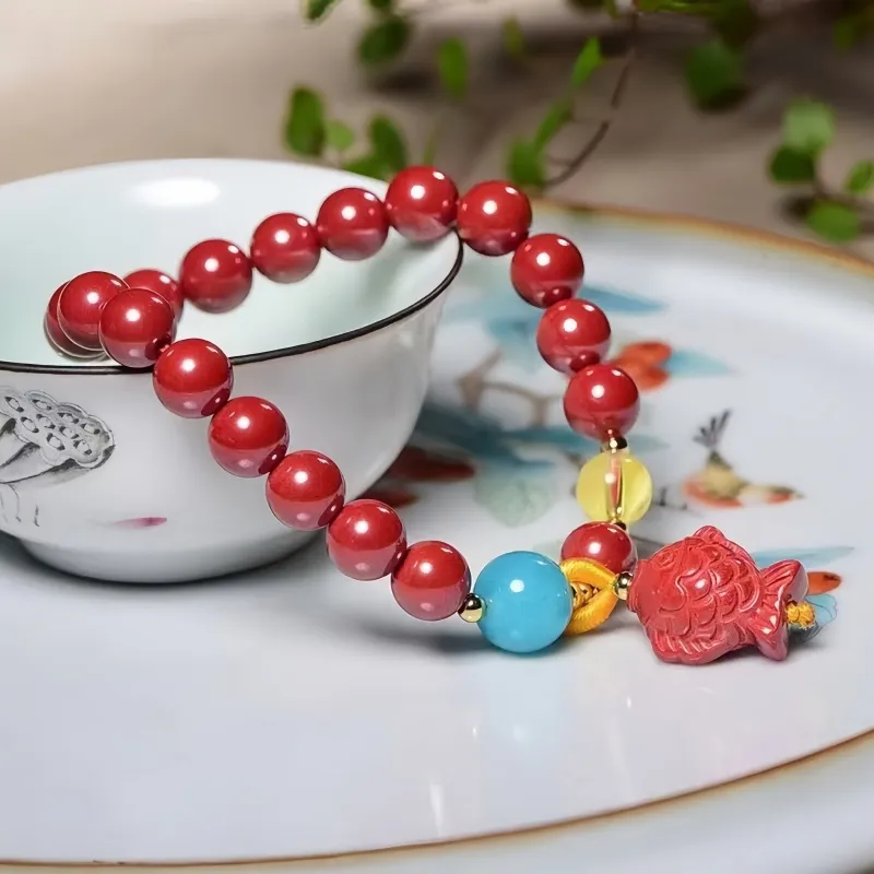 Stone On The Line Cinnabar Bracelets Unisex-3