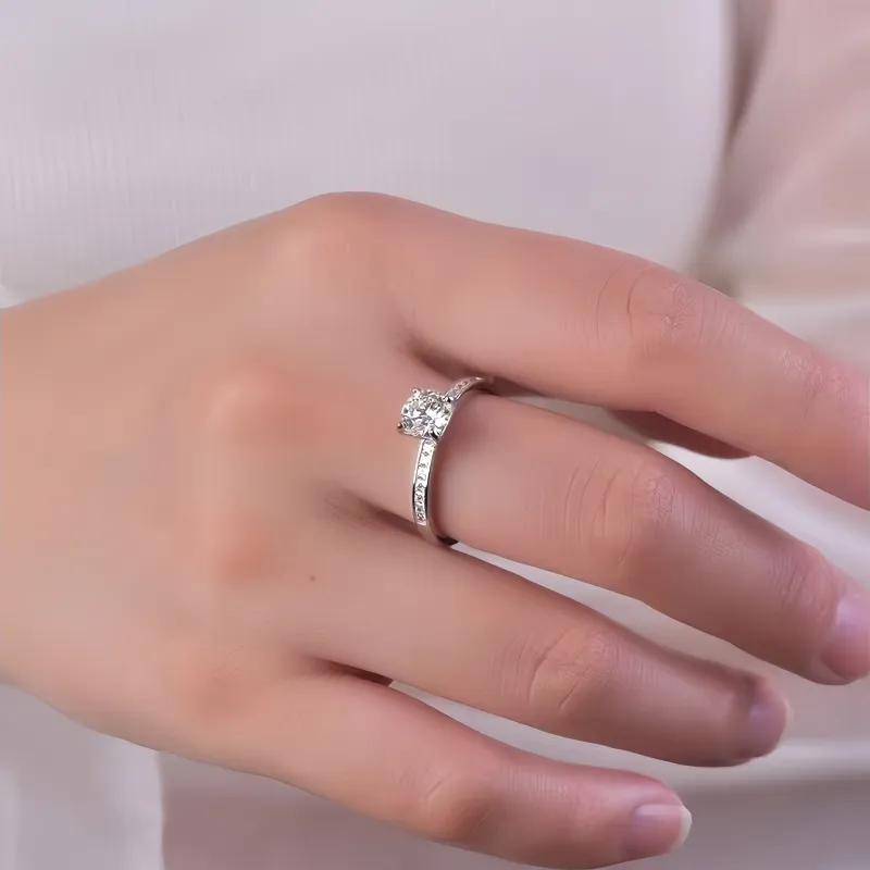 Stone On The Line S925 Silver Rings Women's-5