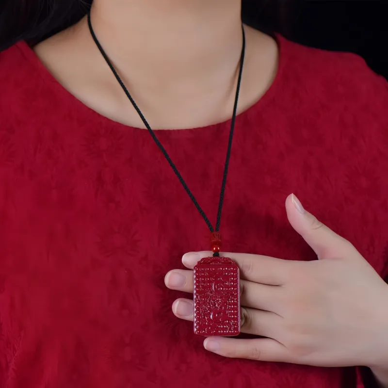 Stone On The Line Cinnabar Pendants Unisex-5