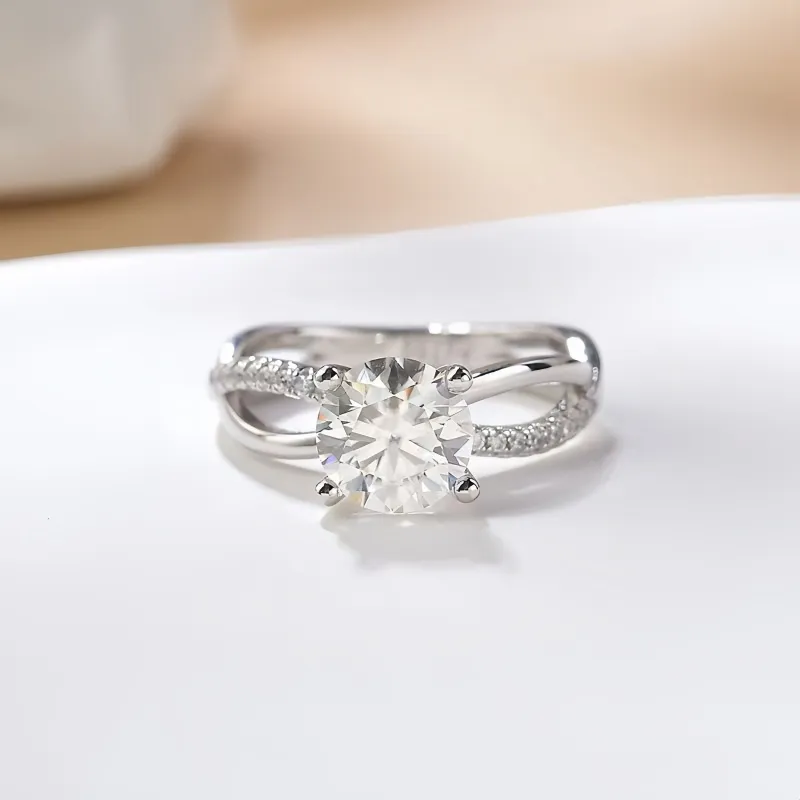 Stone On The Line S925 Silver Moissanite Rings Women's-1
