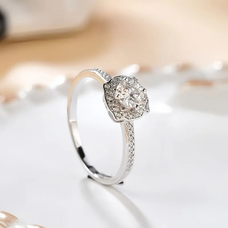 Stone On The Line S925 Silver Moissanite Rings Women's-2