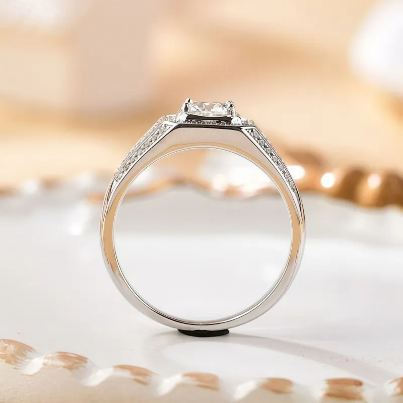 Stone On The Line S925 Silver Rings Men's-5