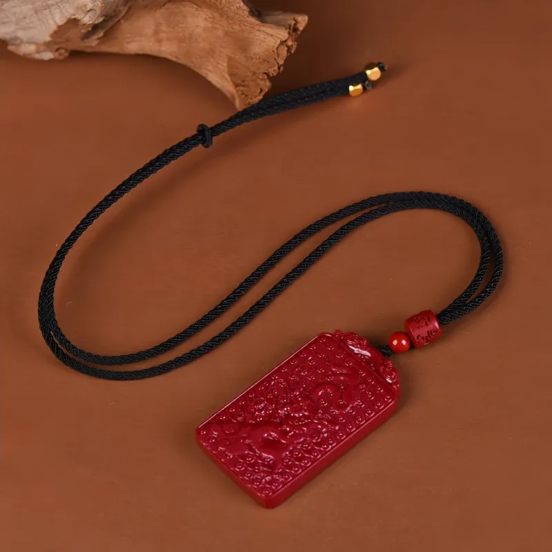 Stone On The Line Cinnabar Pendants Unisex-4