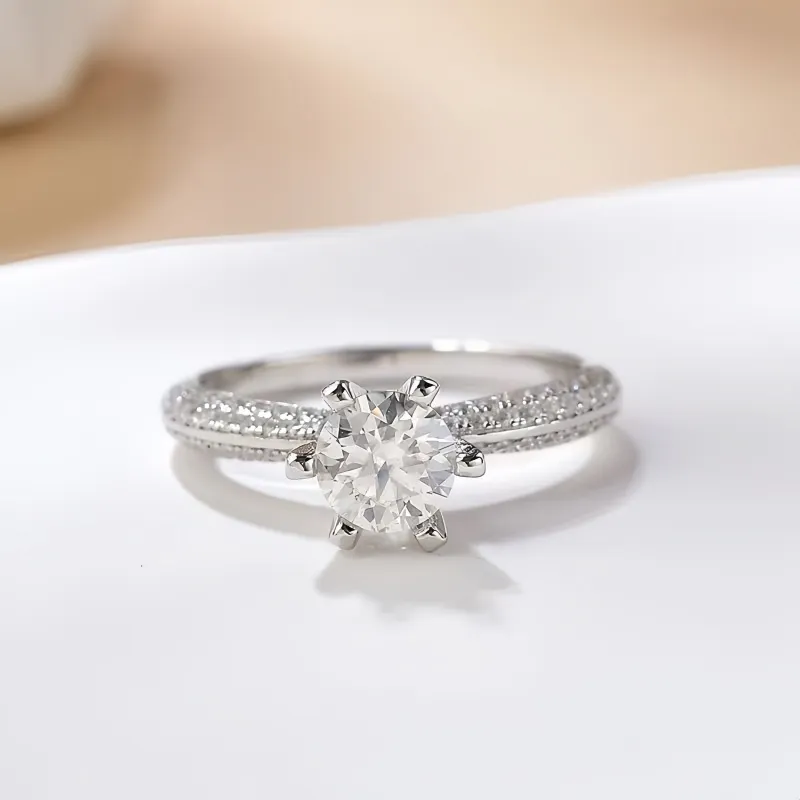 Stone On The Line S925 Silver Moissanite Rings Women's-1