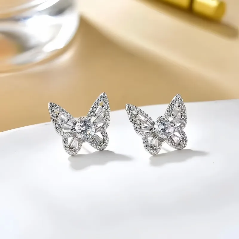 Stone On The Line 925 Sterling Silver Stud Earrings Women's-3