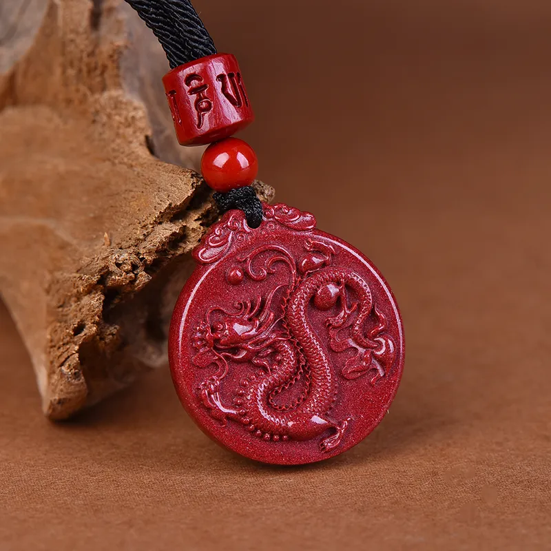 Stone On The Line Reconstructed Cinnabar Pendants Unisex-3
