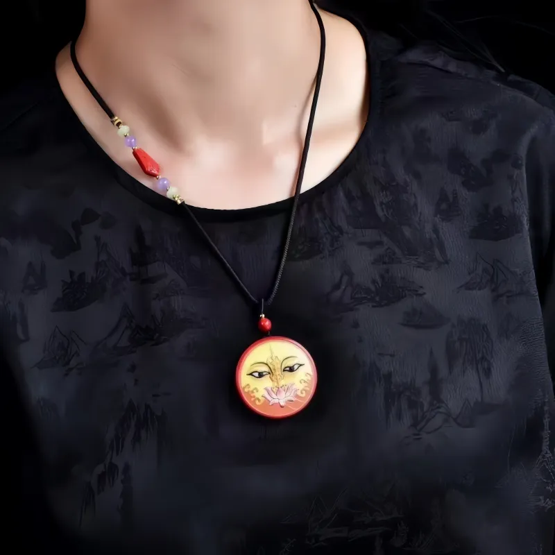 Stone On The Line Cinnabar Pendants Unisex-5
