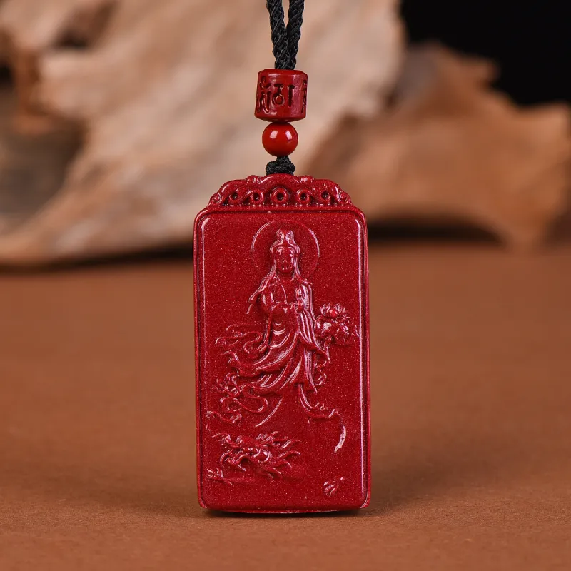 Stone On The Line Cinnabar Pendants Unisex-1