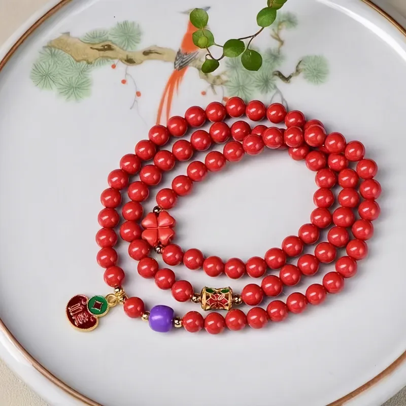 Stone On The Line Reconstructed Cinnabar Bracelets Unisex-1