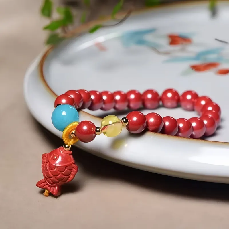 Stone On The Line Cinnabar Bracelets Unisex-2