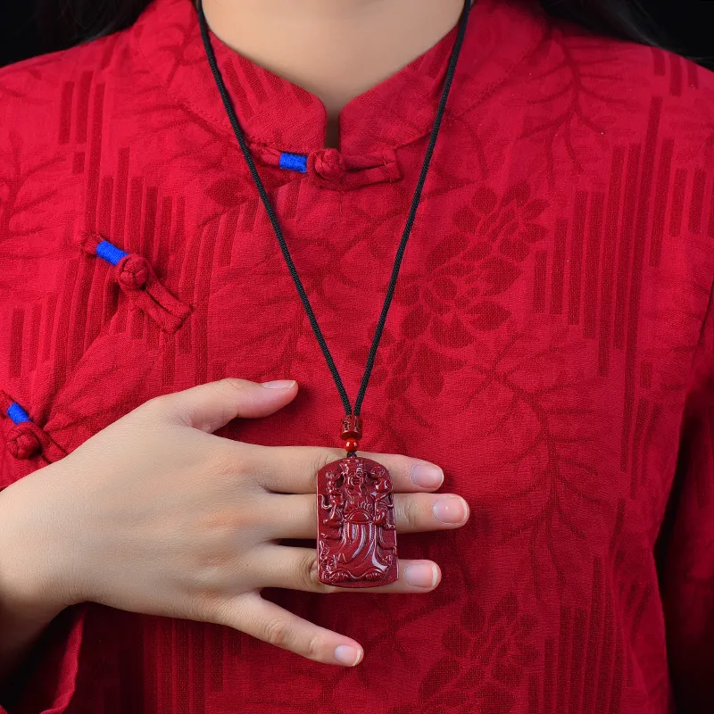 Stone On The Line Cinnabar Pendants Unisex-5