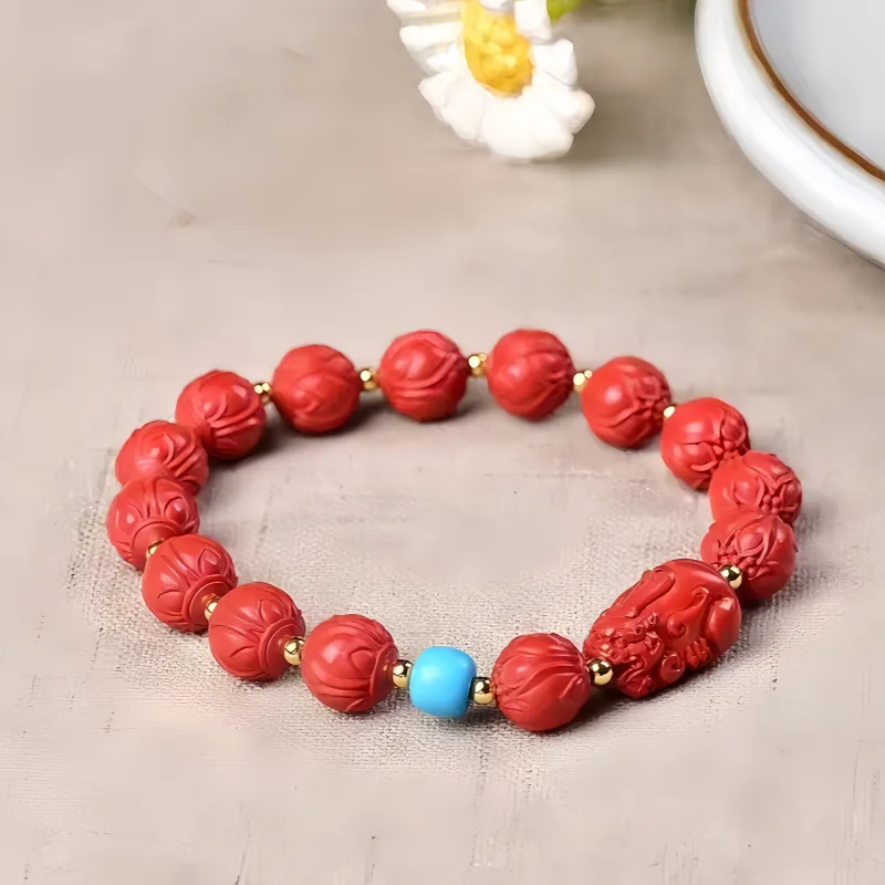 Stone On The Line Cinnabar Bracelets Unisex-2