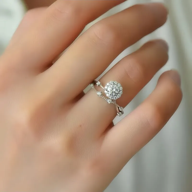 Stone On The Line Moissanite Rings Women's-1