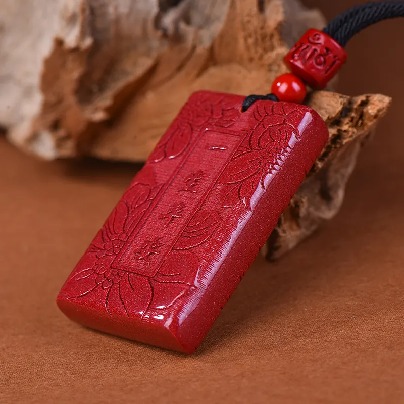 Stone On The Line Cinnabar Pendants Unisex-3