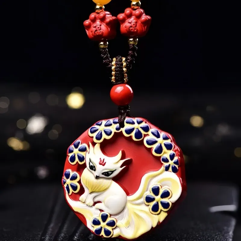 Stone On The Line Cinnabar Pendants Unisex-4
