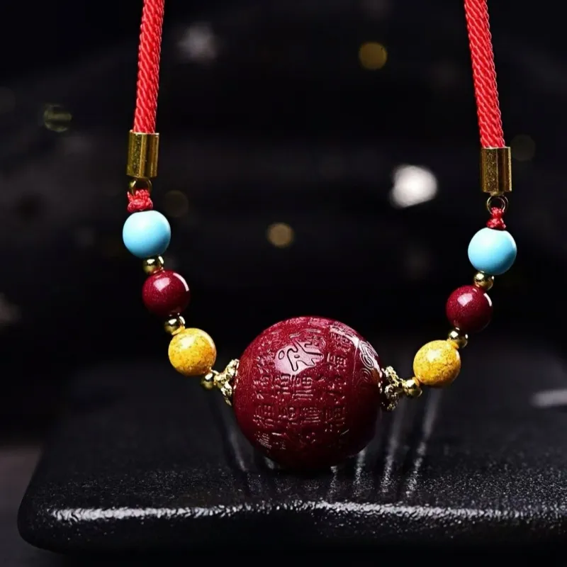 Stone On The Line Cinnabar Necklaces Unisex-3