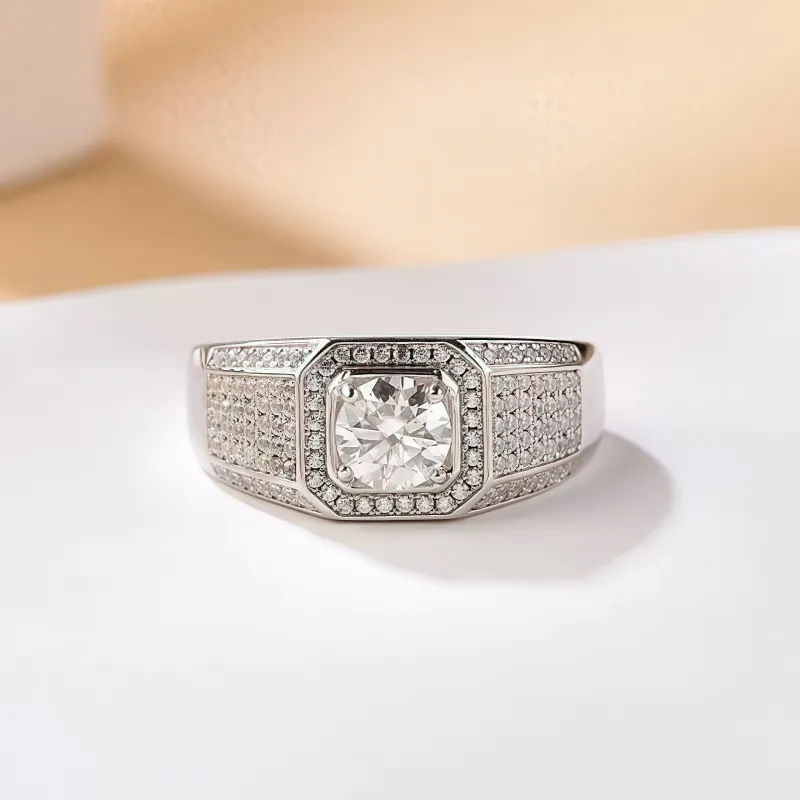 Stone On The Line S925 Silver Rings Men's-3