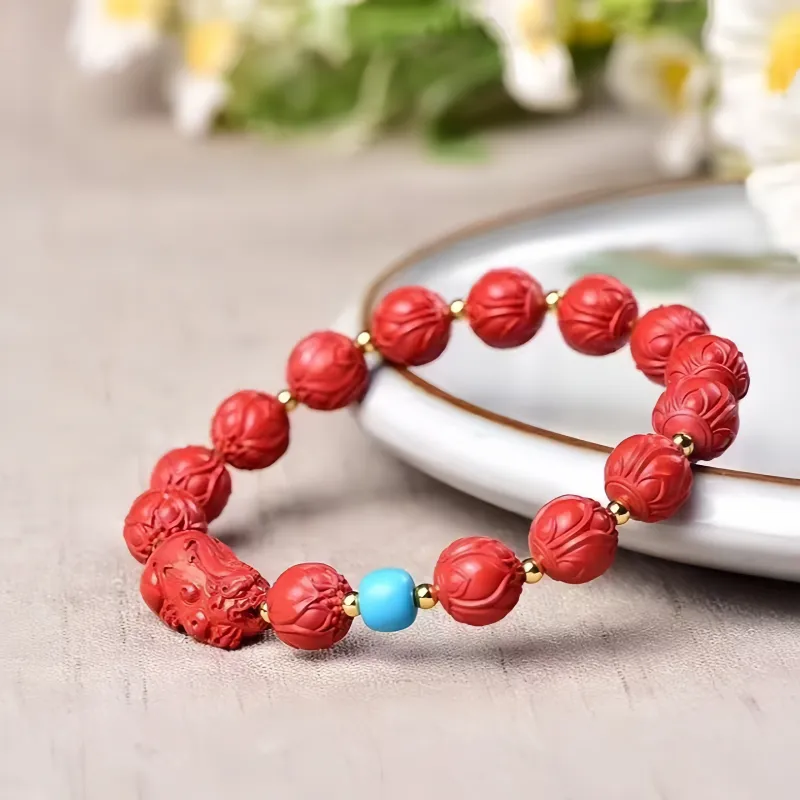 Stone On The Line Cinnabar Bracelets Unisex-3