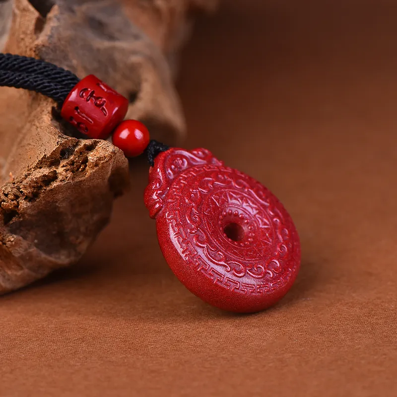 Stone On The Line Cinnabar Pendants Unisex-3