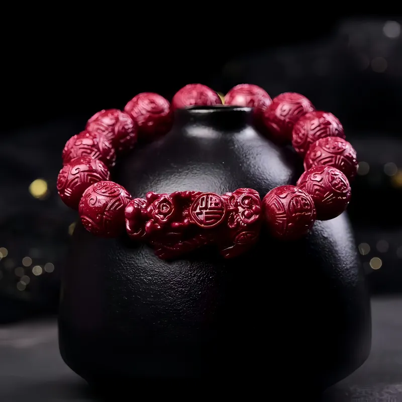 Stone On The Line Cinnabar Bracelets Unisex-3