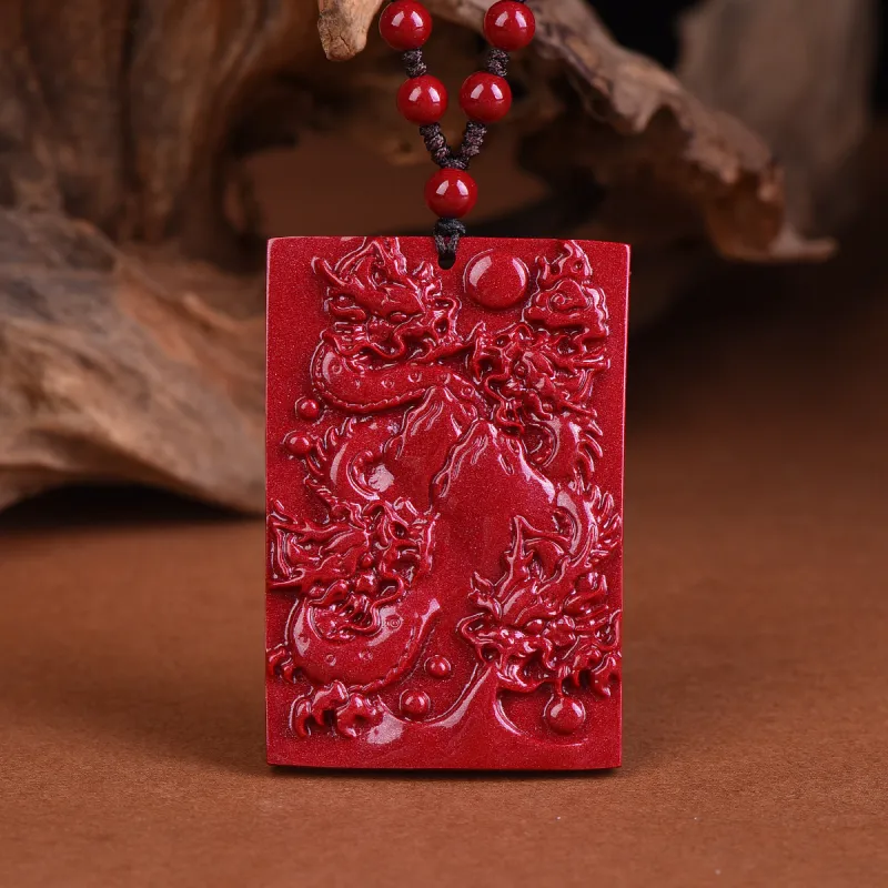 Stone On The Line Cinnabar Pendants Unisex-2