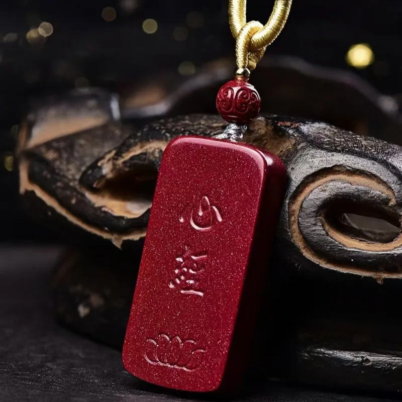 Stone On The Line Cinnabar Pendants Unisex-2
