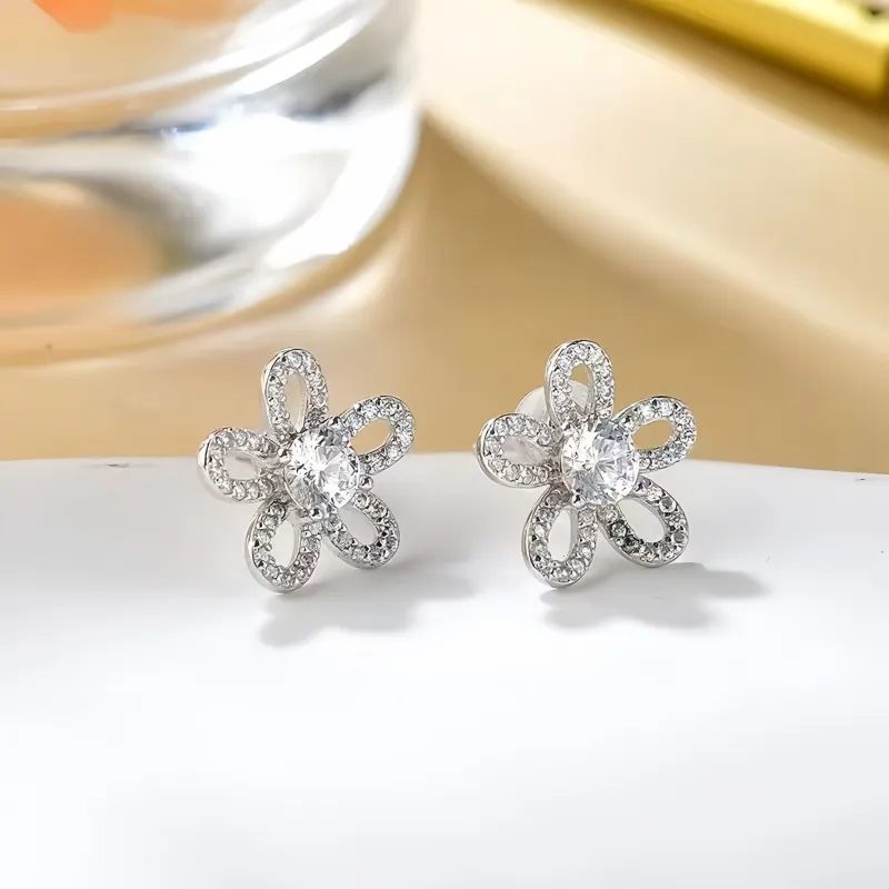 Stone On The Line 925 Sterling Silver Stud Earrings Unisex-2