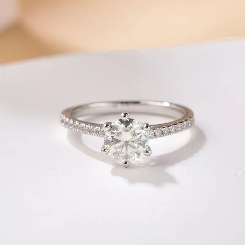 Stone On The Line S925 Silver Moissanite Rings Women's-1