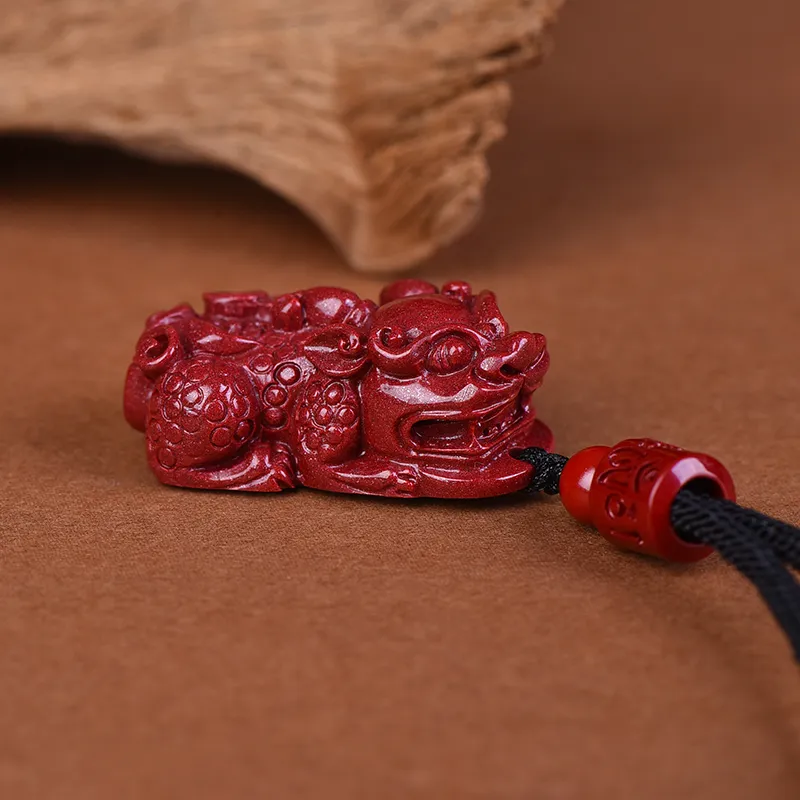 Stone On The Line Cinnabar Jade Pendants Unisex-2