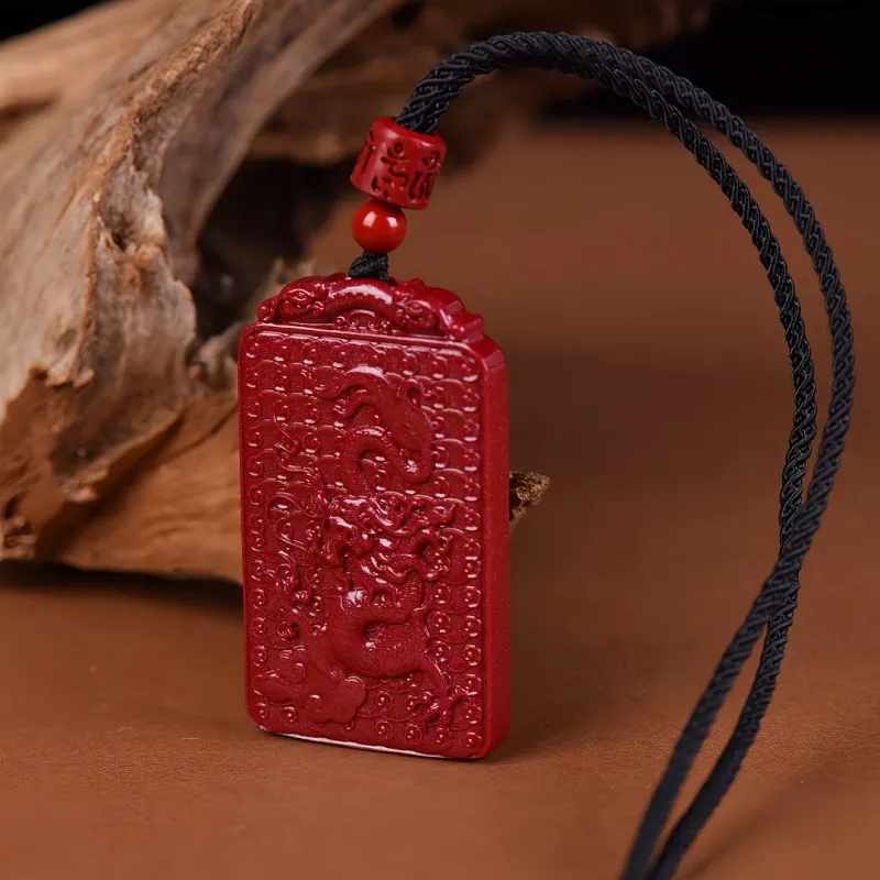 Stone On The Line Cinnabar Pendants Unisex-3