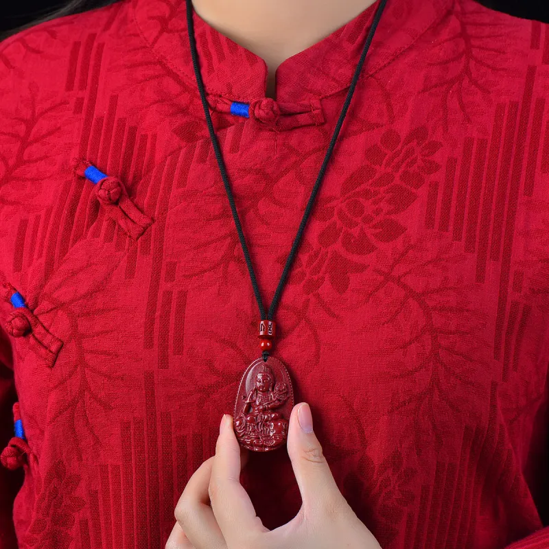 Stone On The Line Cinnabar Pendants Unisex-5