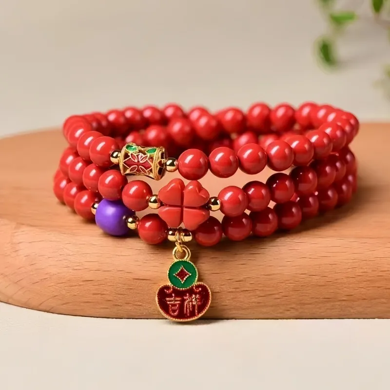 Stone On The Line Reconstructed Cinnabar Bracelets Unisex-4