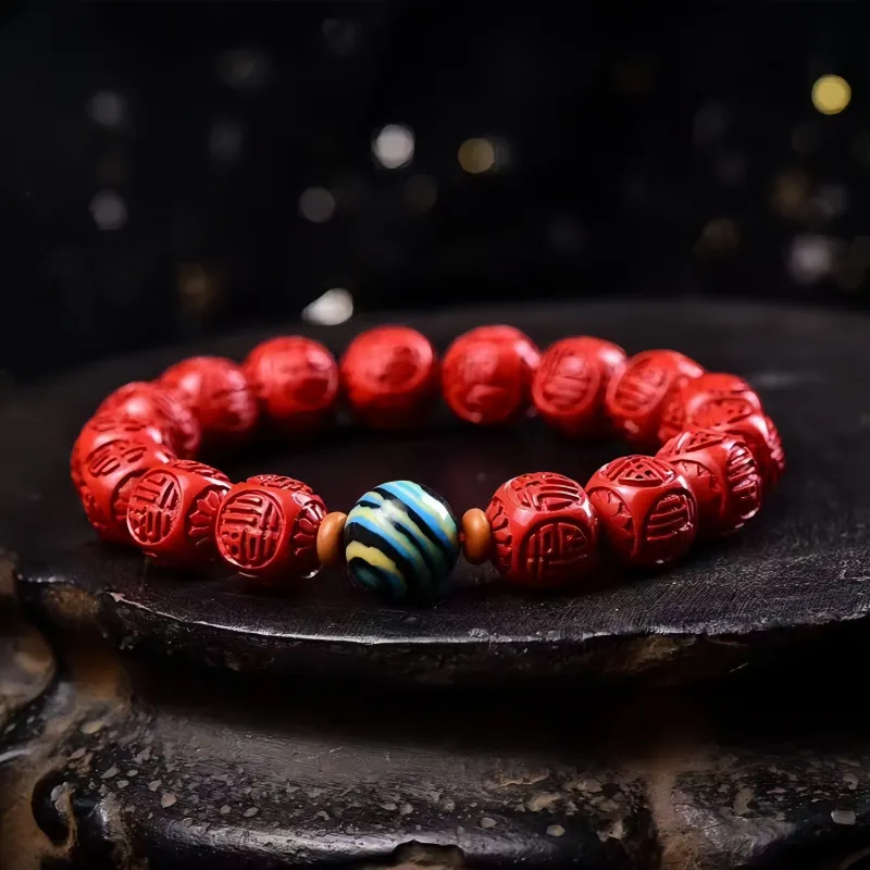 Stone On The Line Cinnabar Bracelets Unisex-5