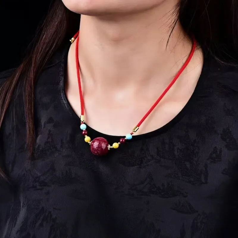 Stone On The Line Cinnabar Necklaces Unisex-6