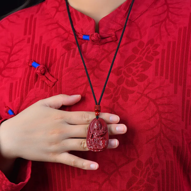 Stone On The Line Cinnabar Pendants Unisex-11