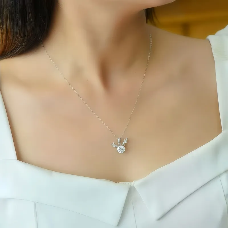 Stone On The Line S925 Silver Moissanite Pendants Women's-5
