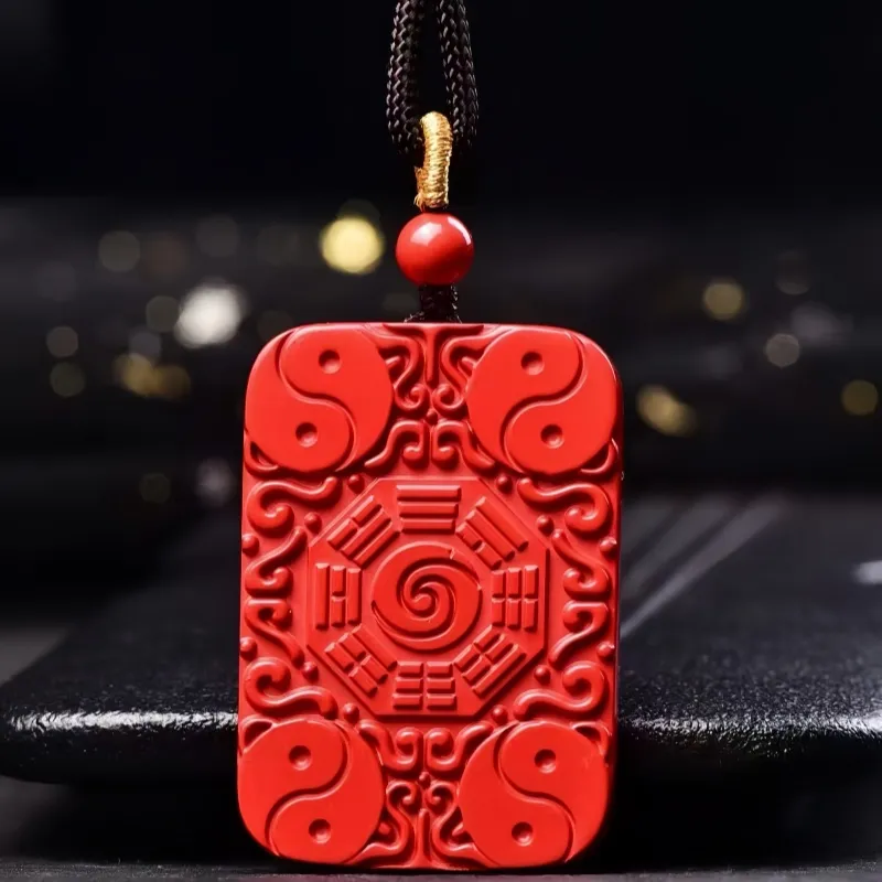 Stone On The Line Cinnabar Pendants Unisex-4