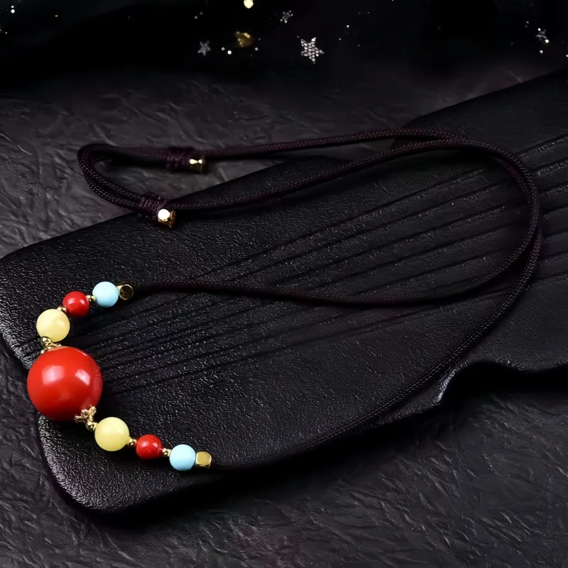 Stone On The Line Cinnabar Necklaces Unisex-1