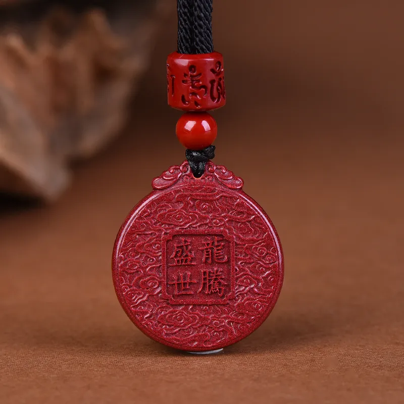 Stone On The Line Reconstructed Cinnabar Pendants Unisex-2