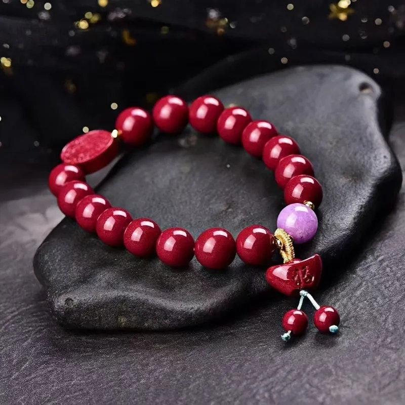 Stone On The Line Reconstructed Cinnabar Bracelets Unisex-4
