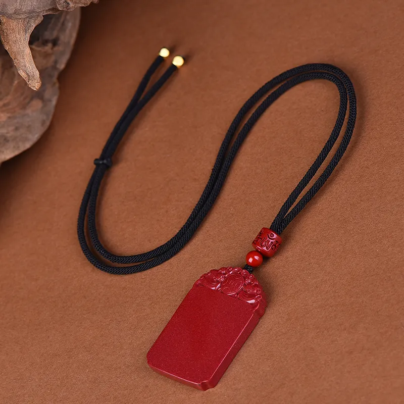 Stone On The Line Cinnabar Pendants Unisex-4
