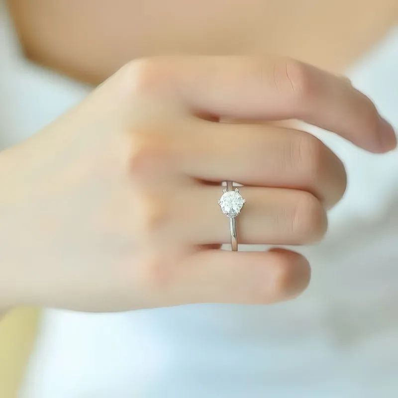 Stone On The Line S925 Silver Moissanite Rings Women's-4
