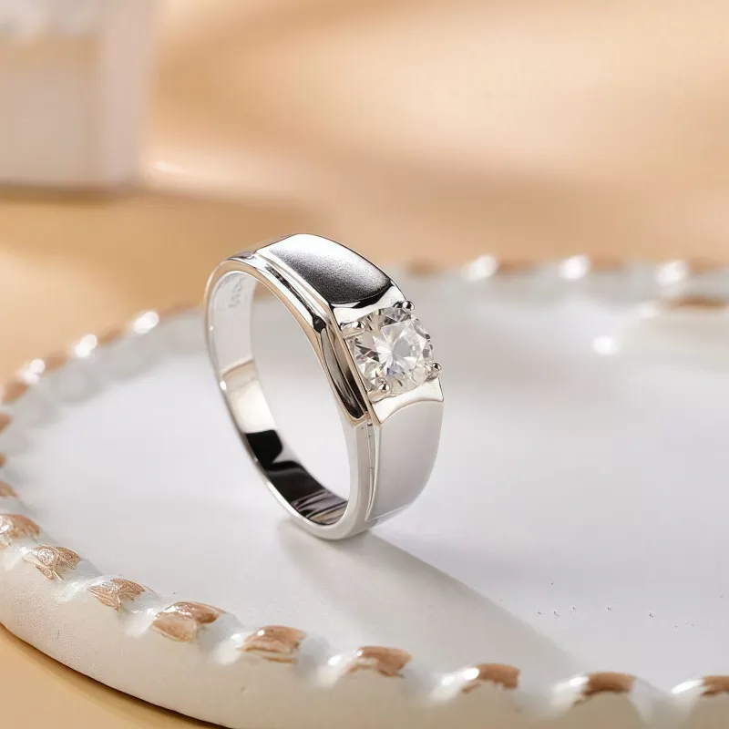 Stone On The Line S925 Silver Rings Men's-1