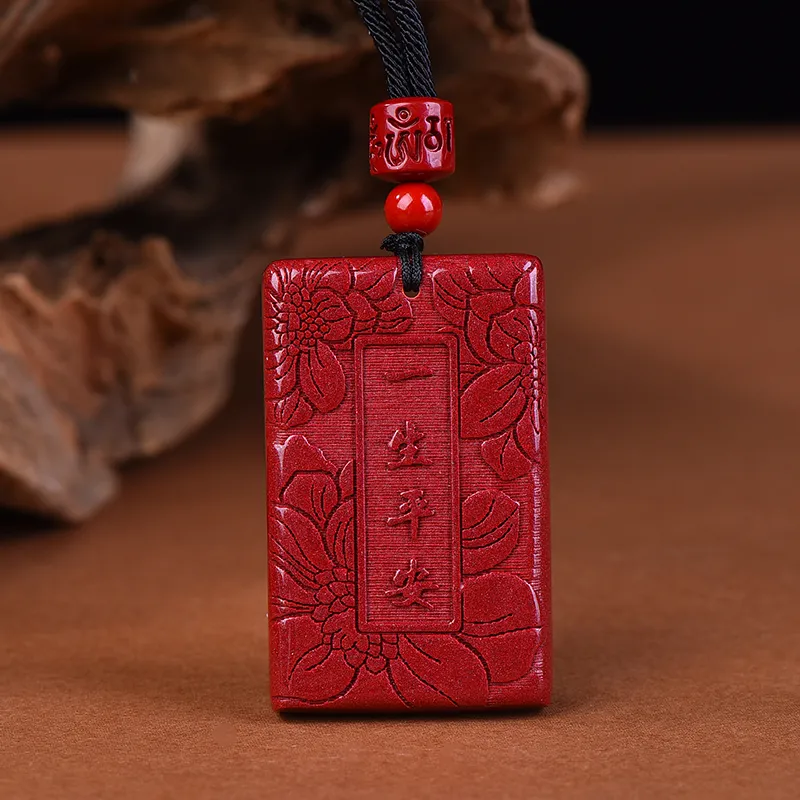 Stone On The Line Cinnabar Pendants Unisex-1