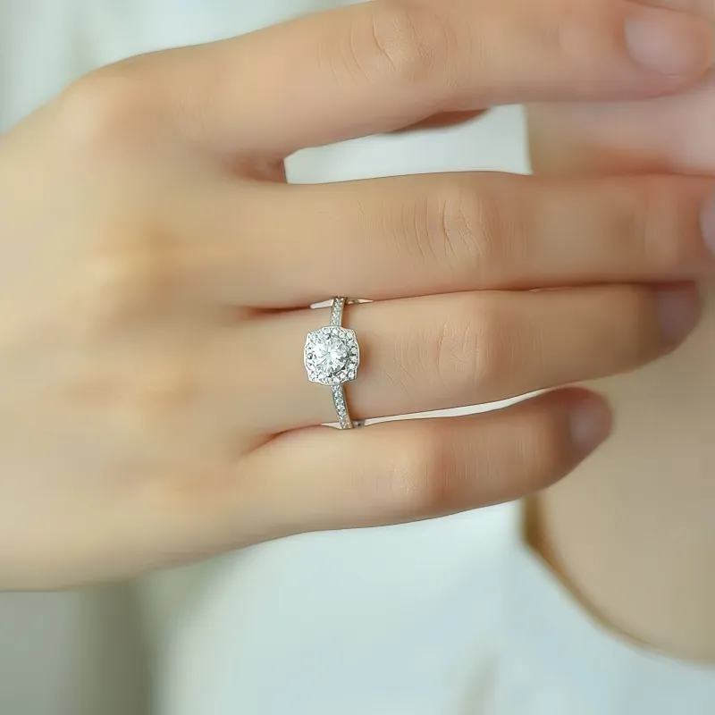 Stone On The Line S925 Silver Moissanite Rings Women's-5