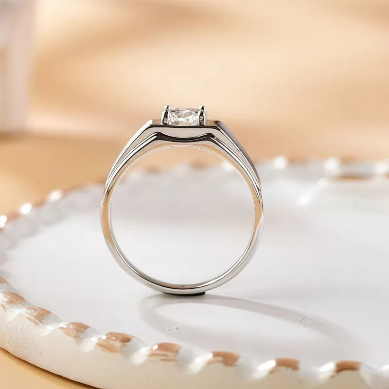 Stone On The Line S925 Silver Rings Men's-4