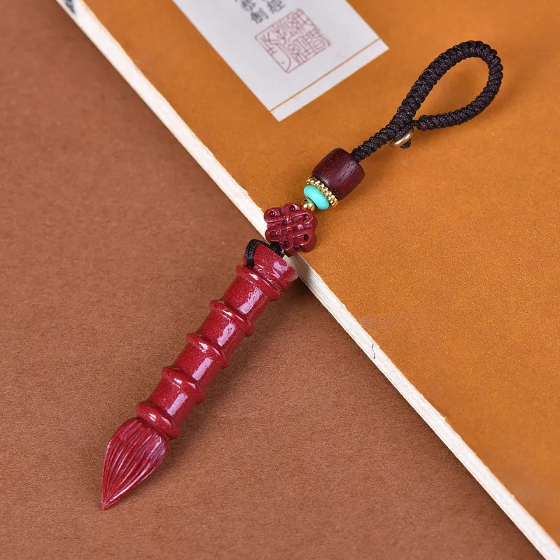 Stone On The Line Reconstructed Cinnabar Carved Jade Ornaments Unisex-4