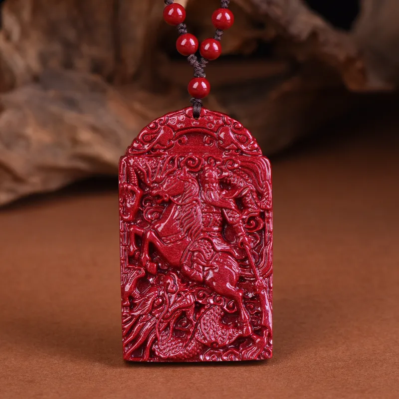 Stone On The Line Cinnabar Jade Pendants Unisex-1