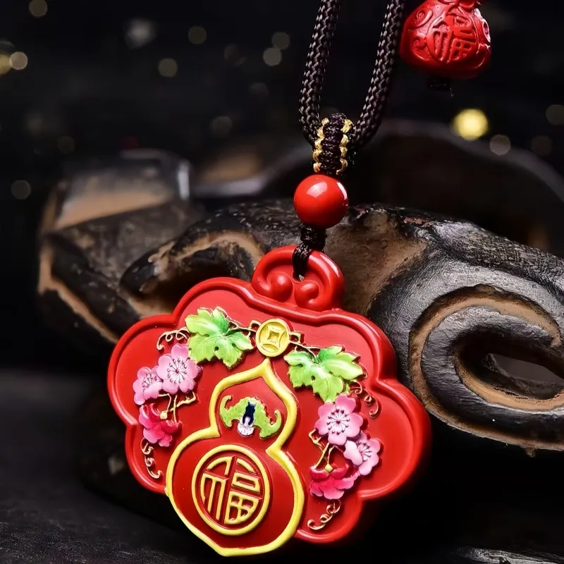 Stone On The Line Cinnabar Pendants Unisex-2